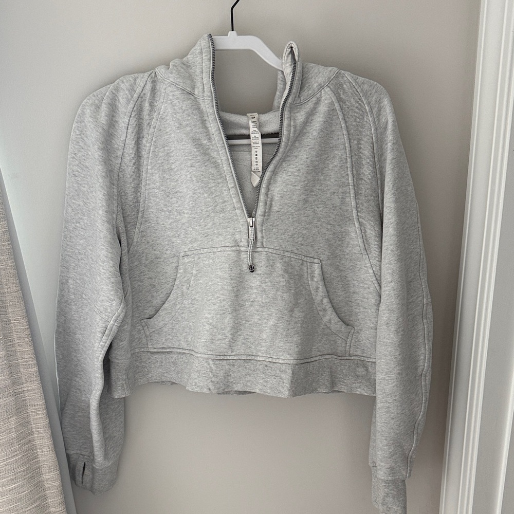 Lululemon Athletica Light Gray Quarter-Zip Hoodie